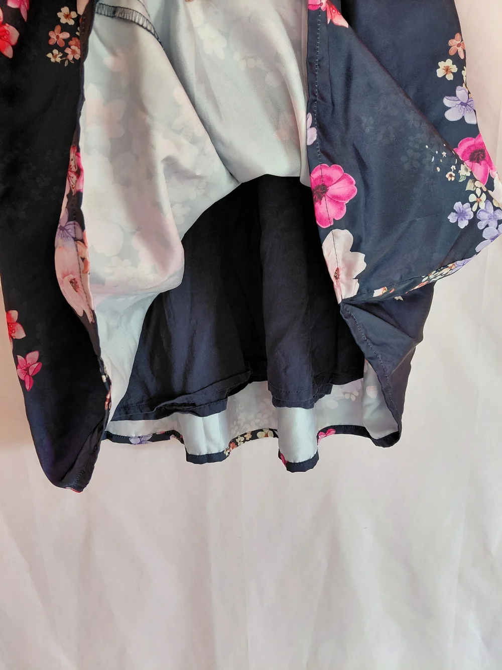 Fame Forever Sz 11/12 Girls Navy Blue Floral Dress With Tie Waist Belt Party .